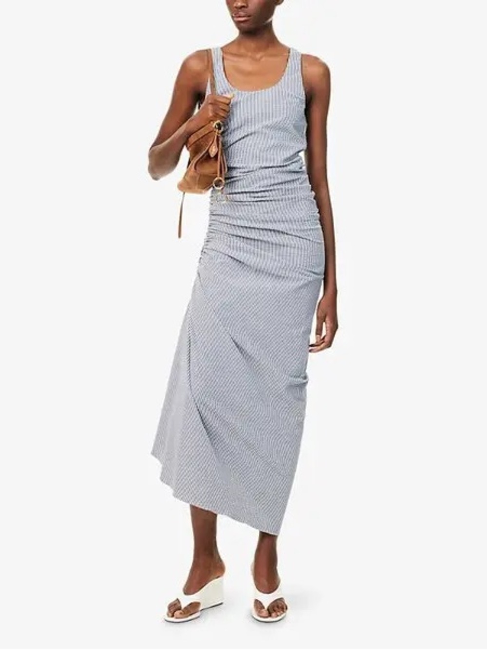 Alaïa Striped Asymmetrical Ruched